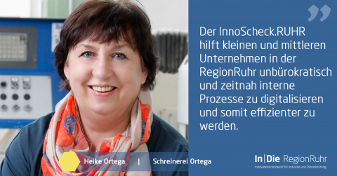 Zitat InnoScheck Ortega InnoScheck.RUHR für die Prozessdigitalisierung