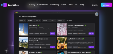 Learnslice -die innovative Lernplattform für Azubis Learnslice. Onlineplattform für Azubis